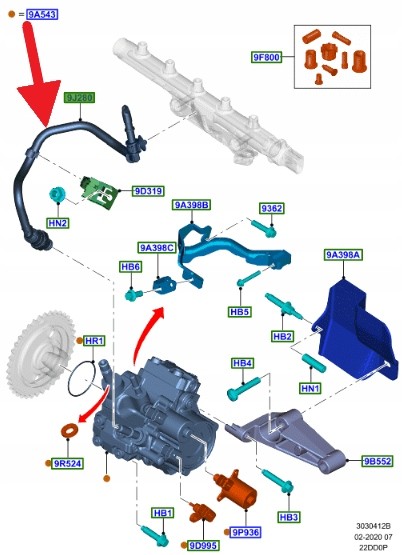 Ford OE ПАЛИВНИЙ ШЛАНГ 2.2 3.2 TDCI RANGER 2011- OEM 1891530 _ BB3Q-9J280-AB