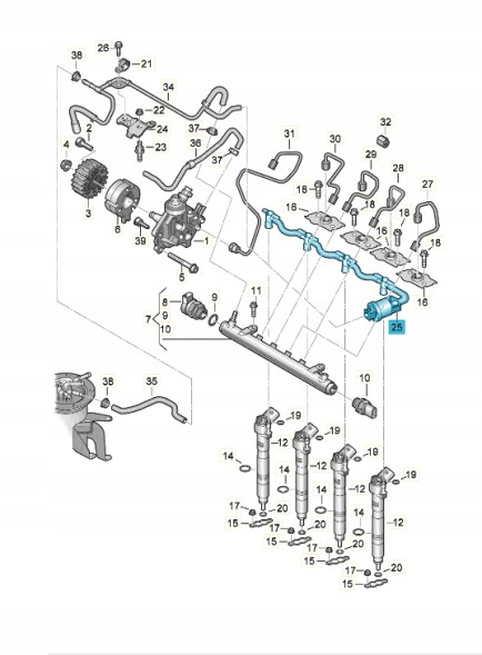 Volkswagen OE Паливна магістраль Albro 03L130235S