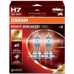 64210NB220 2HB OSRAM Автолампа Osram Night Breaker 220 H7 12V 55W PX26D к т 2 шт