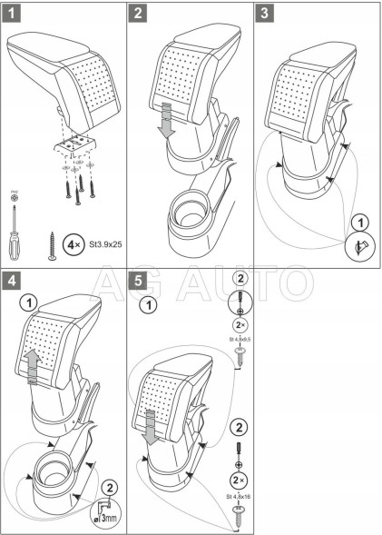 Rati V00600 Стандартний підлокітник для Seat Ibiza 2008-2014 рр