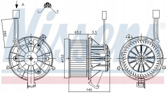 Nissens 87264 Повітродувка opel astra j 09-/cascada 13-/zafira c 11-
