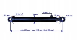 Ol-Mot Kutno 40x22x400-610 Двоциліндровий циліндр, хід 400 мм