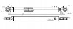 Ol-Mot Kutno 40x22x400-610 Двоциліндровий циліндр, хід 400 мм