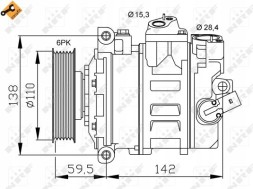 NRF 32146 Nrf компресор кондиціонера vw golf 5/crafter/touran dcs-17e