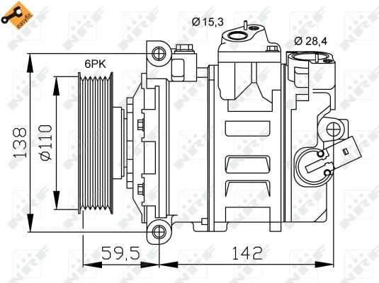 NRF 32146 Nrf компресор кондиціонера vw golf 5/crafter/touran dcs-17e