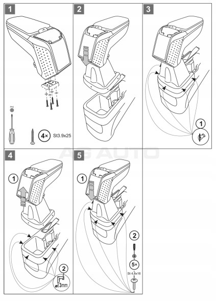 Rati Підлокітник ARM2 Hyundai ix20, 2010-2019,Бкс