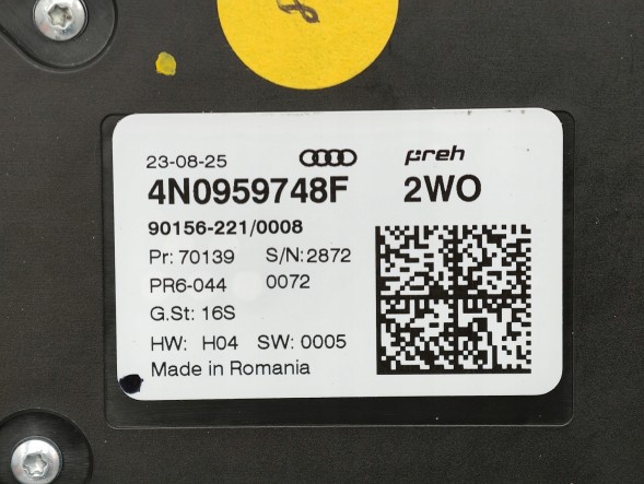 Audi OE 4N00959748F JP24 ПЕРЕМИКАЧ РЕГУЛЮВАННЯ ПАСАЖИРСЬКОГО СИДІННЯ AUDI ПЕРЕДНІЙ ПРАВИЙ 4N00959748F