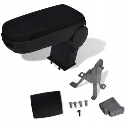 VidaXL G0660074 Регульований підлокітник з відсіком для зберігання VW New Polo 2011, чорний, ABS