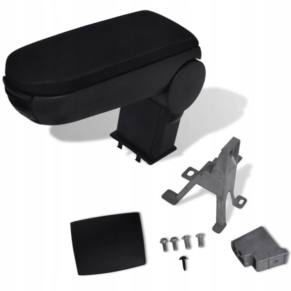 VidaXL G0660074 Регульований підлокітник з відсіком для зберігання VW New Polo 2011, чорний, ABS