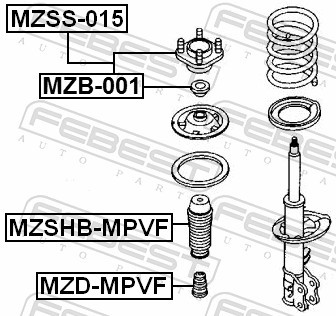MZB 001 FEBEST Підшипник опори амортизатора
