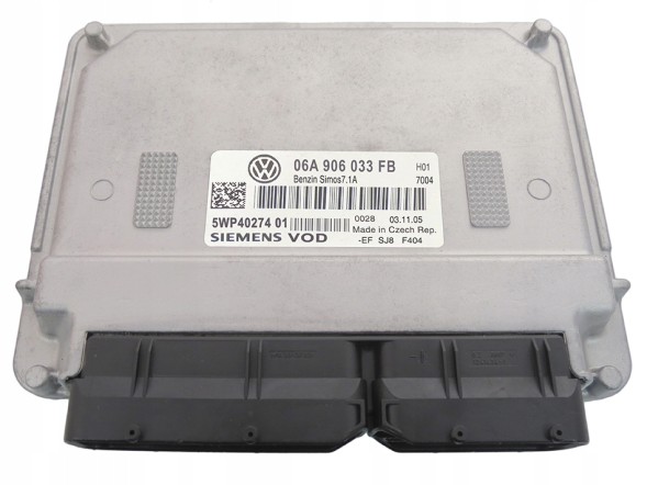 Siemens 06A 906 033 FB 5WP40274 01 SIMOS 7.1A КОМП'ЮТЕР SKODA OCTAVIA 1.6 06A906033FB 5WP40274 01