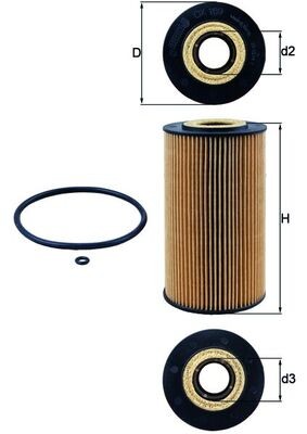 OX169D MAHLE ORIGINAL Фільтр мастил