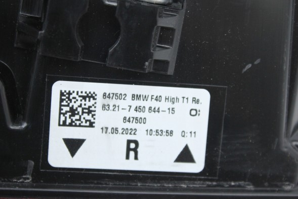 BMW OE 7450644 63217450644 ЛІХТАР ЗАДНІЙ СВІТЛОДІОДНИЙ ВИСОКИЙ ПРАВИЙ В КРИЛО ЄВРОПА BMW F40