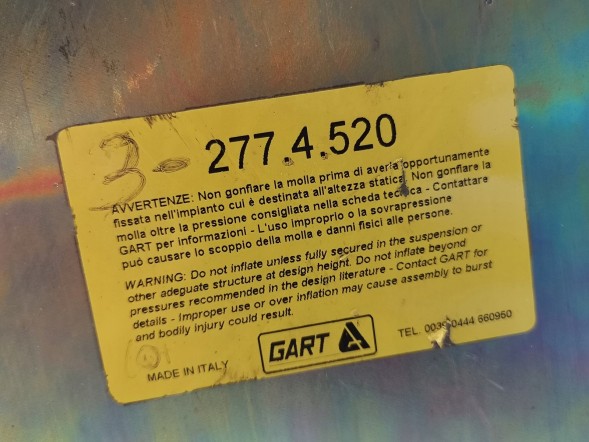 Китай 277.4.520 МІХ ПІДВІСКИ ПНЕВМАТИКА GART DAF F 2100-3600 - 0388491 / 1322720