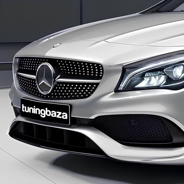 Китай 11256 Атрапа гриль DIAMOND BLACK Mercedes CLA C117 2013–2019 – ЧОРНИЙ + ХРОМ