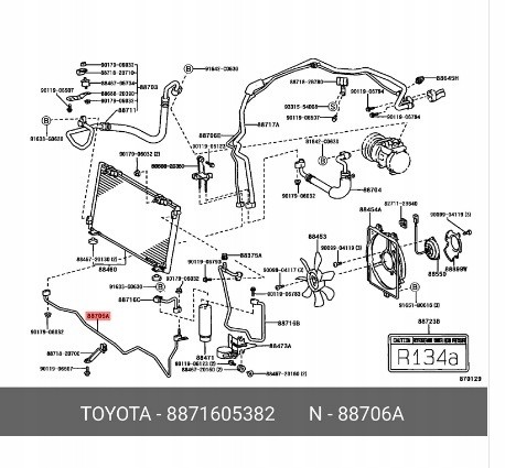 CHINA ACN8871605382 Шнур кондиціонування повітря toyota rav 4 і 1996 - 2000 88716-05382