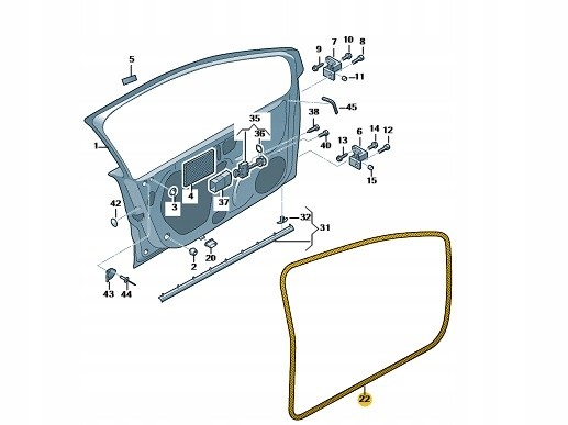Volkswagen OE УЩІЛЬНЮВАЧ ДВЕРЕЙ ЛІВИЙ ПЕРЕДНИЙ VW POLO 6R Volkswagen OE 6R4867911G 5AP
