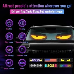 AD BRAKE B0FRRCXR57 Автомобільна LED лампа DEVIL EYES RGB з керуванням через додаток смартфона, 2 шт., сталевий колір