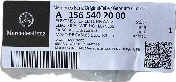 Mercedes-Benz OE WIAZKA PRZEWODOW PDC PTS CZUJNIKOW RADARU MERCEDES GLA W156 ORYGINAL NOWA 1565402000 В'ЯЗКА ПРОВОДІВ PDC PTS ДАТЧИКІВ РАДАРА MERCEDES GLA W156 OM 1565402000