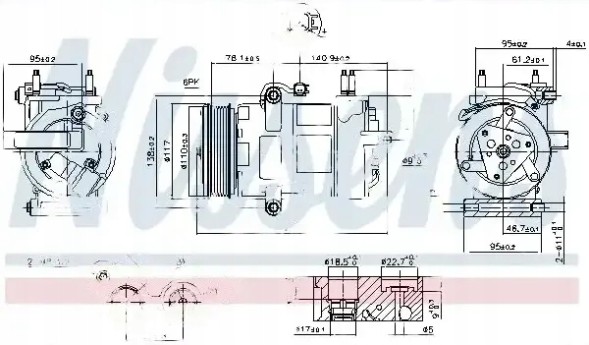 Nissens 890217 Компресор кондиціонера 890217 nissens