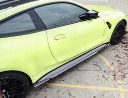 Китай 432380741 НАКЛАДКИ ПОРОГІВ ПЛАНКИ ПІД БІЧНІ ПОРОГИ AX STYLE BMW G80 G81 G82 G83 CARBON