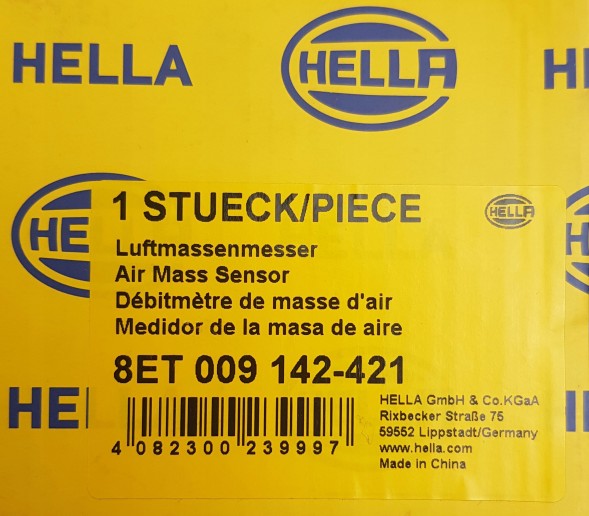 Hella 8ET 009 142-421 Hella 8et 009 142-421 масовий витратомір повітря
