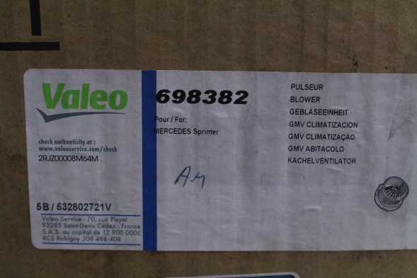 Valeo 698382 Внутрішній вентилятор