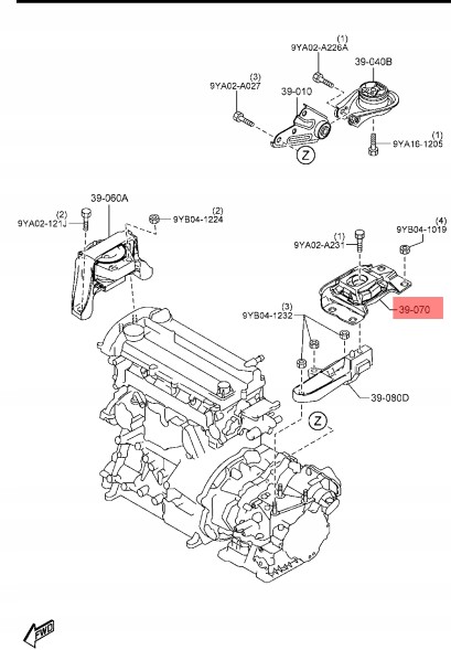 Mazda OE BBM5-39-070C BBM539070C MAZDA OE Mazda 3 bl 09-13 mazda 5 cw 10+ подушка двигуна ліва bbm539070c оригінал
