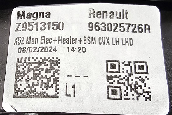 Dacia OE 963025726R DACIA OE ORG ORG ЗОВНІШНЄ ДЗЕРКАЛО ЛІВЕ 7PIN DACIA SANDERO III 3 - 963025726Р