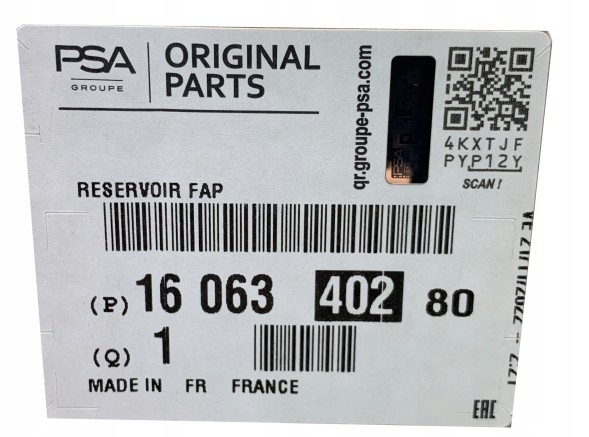 Groupe PSA ЄМНІСТЬ ДЛЯ РІДИНИ EOLYS FAP DPF CITROEN PEUGEOT 1606340280 ОРИГІНАЛ OE