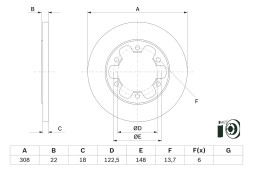 0986479D43 BOSCH Гальмівний диск