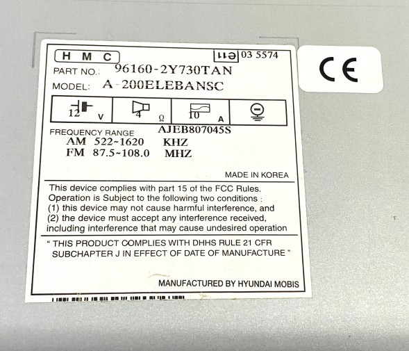 Hyundai OE RW1602Y730TAN ПАНЕЛЬ РАДІО HYUNDAI IX35 OE