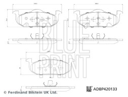 ADBP420133 BLUE PRINT Комплект гальмівних колодок з 4 шт дисків