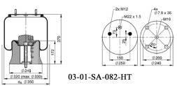 HT 03-01-SA-082-HT ПОДУШКА САФ 2621В КОМПЛЕКТНА HT INTEGRAL-KRONE