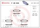 P28046 BREMBO Комплект гальмівних колодок з 4 шт дисків