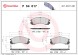 P54017 BREMBO Комплект гальмівних колодок з 4 шт дисків