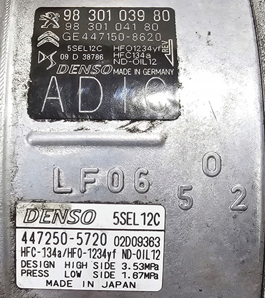 Citroen OE 9830103980 CITROEN OE ORG Новий oe компресор кондиціонера citroen peugeot opel - 9830103980
