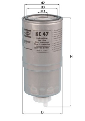 KC47 MAHLE ORIGINAL Фільтр палива