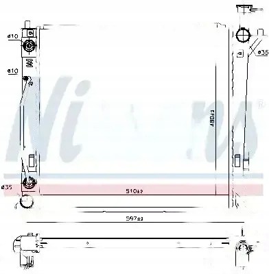 Nissens 606482 Радіатор охолодження 606482 nissens hyundai