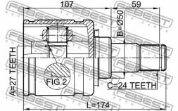 Febest 0111-GSV40LH Шрус (граната) на півось 0111-gsv40lh febest lexus toyota