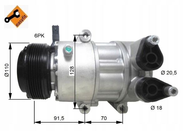 NRF 32812 Компресор кондиціонера ford mondeo 07-/galaxy 06-/s-max 06- nrf