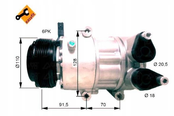 NRF 32812 Компресор кондиціонера ford mondeo 07-/galaxy 06-/s-max 06- nrf