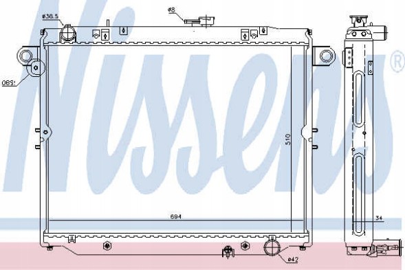 Nissens 64881 Охолоджувач двигуна toyota land cruiser 100 4.2d 01.98-08.07