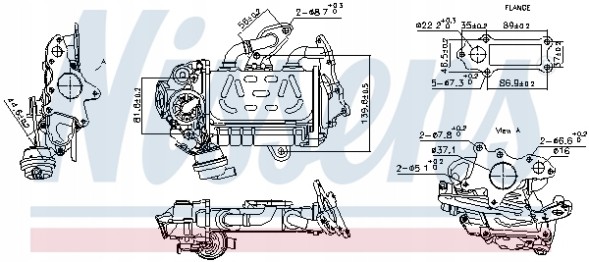 Nissens 989478 Охолоджувач, рециркуляція відпрацьованих газів nissens 989478