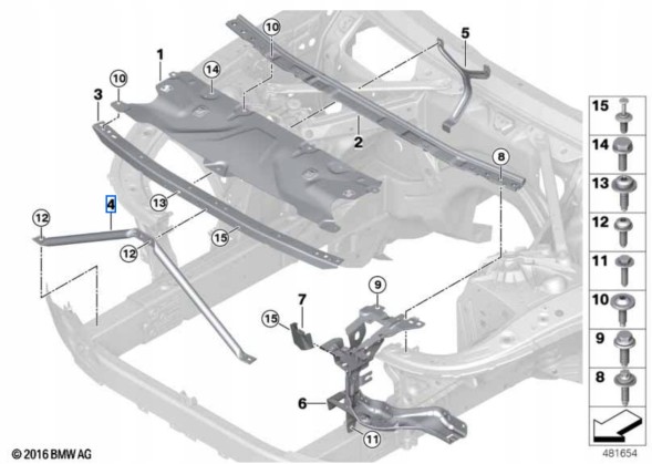 BMW OE 51647409749 / 7409749 51647409749 V-образний кронштейн переднього фартуха поперечина BMW 5' 6' 7' 8'