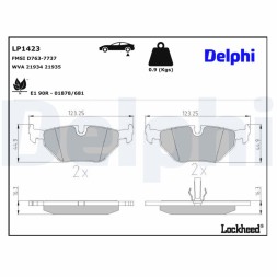 LP1423 DELPHI Тормозные колодки