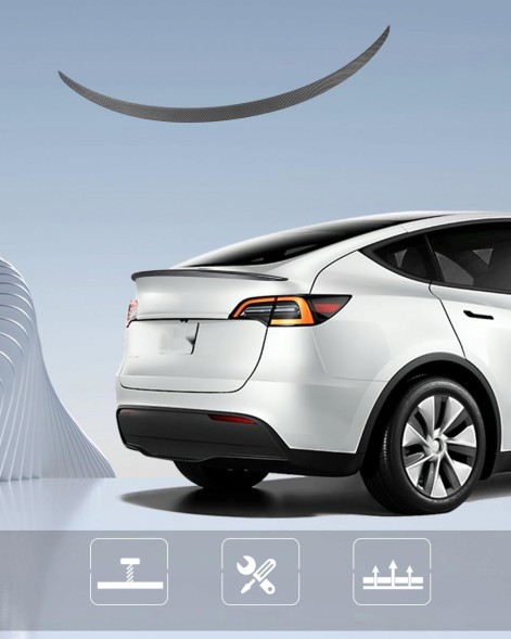 Китай CA165-2 BASENOR Задній спойлер для Tesla Model Y, з матового вуглецевого волокна