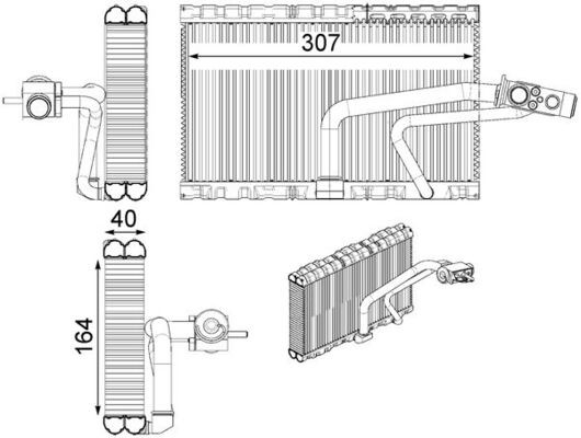 V-maxzone Part VIC-418476 Випарник кондиціонера AE 114 для MERCEDES G (W463) 2.7D-6.0 09.93-04.18