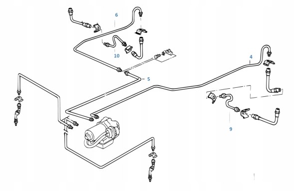 PHU DONOCIK ZPHS-0099/5 Przewody hamulcowe sztywne stalowe w otulinie BMW E36 Compact +ABS/ASC+T - Zestaw Na Oś Tylną Bmw e36 compact - провід гальмівний жорсткий сталевий в обгортці - задня вісь