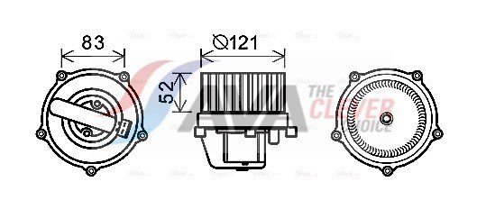 AD BRAKE VIC-393905 Електричний двигун вентилятора AVA для VW CALIFORNIA T4 CAMPER, TRANSPORTER T4